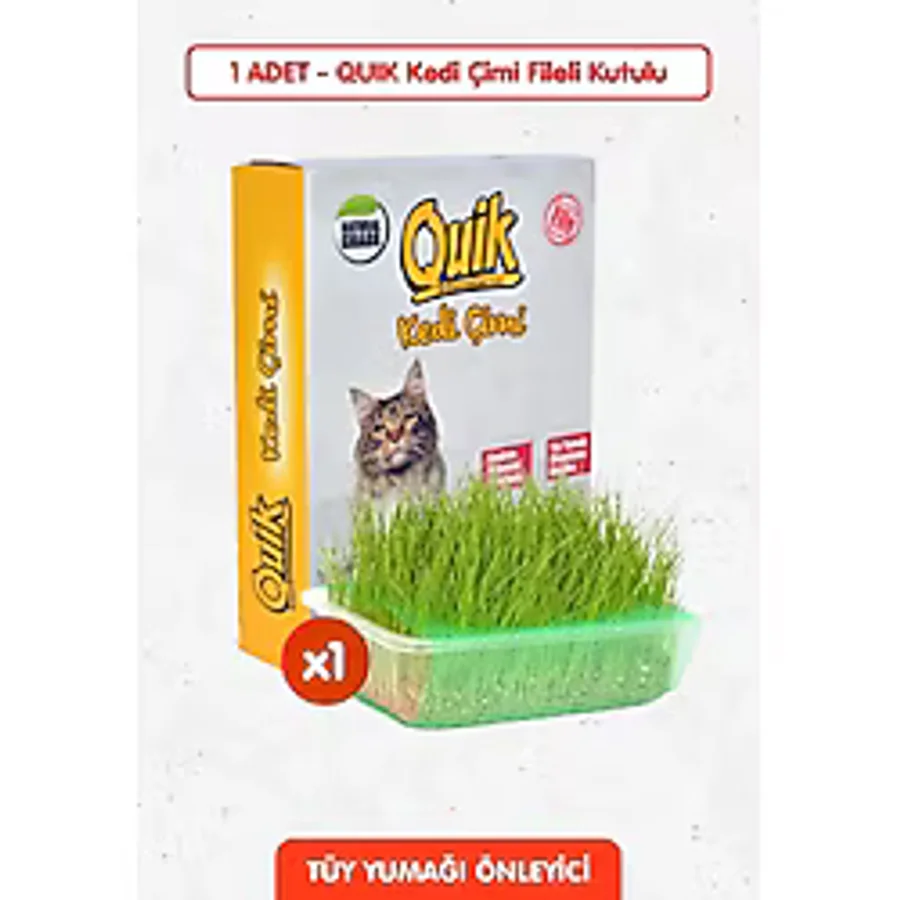Quik Doğal Kedi Çimi Fileli ve Kutulu Tüy Yumağı Önleyici