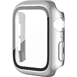 Quse Apple Watch Seri 9-8-7 45mm Uyumlu Ekran Ve Kasa Koruyucu Gümüş