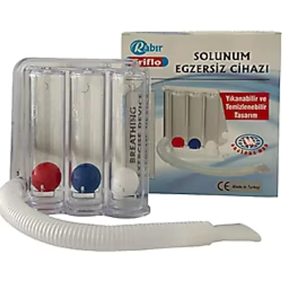 RABIR Triflo - Solunum Egzersiz Cihazı - 3 Toplu Triflo - Nefes Egzersiz Aleti - Üfleme Topu