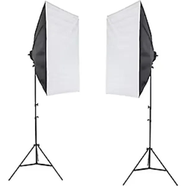 Rabsev 2'li Softbox Aydınlatma Seti 50x70 cm 2 Metre Işık Ayağı Fotoğraf Video YouTube Canlı Yayın