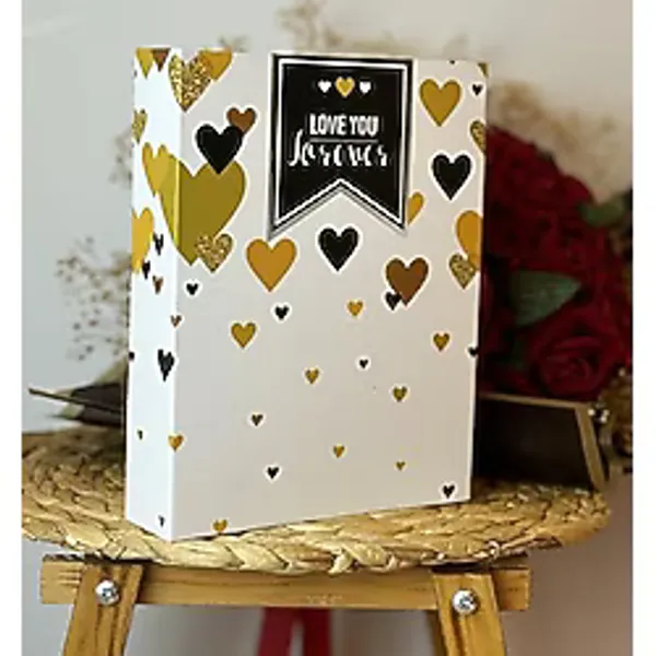 Rabsev Fotoğraf Albümü 10x15cm 200 Lük Renkli Love You Desenli Anı Albümü