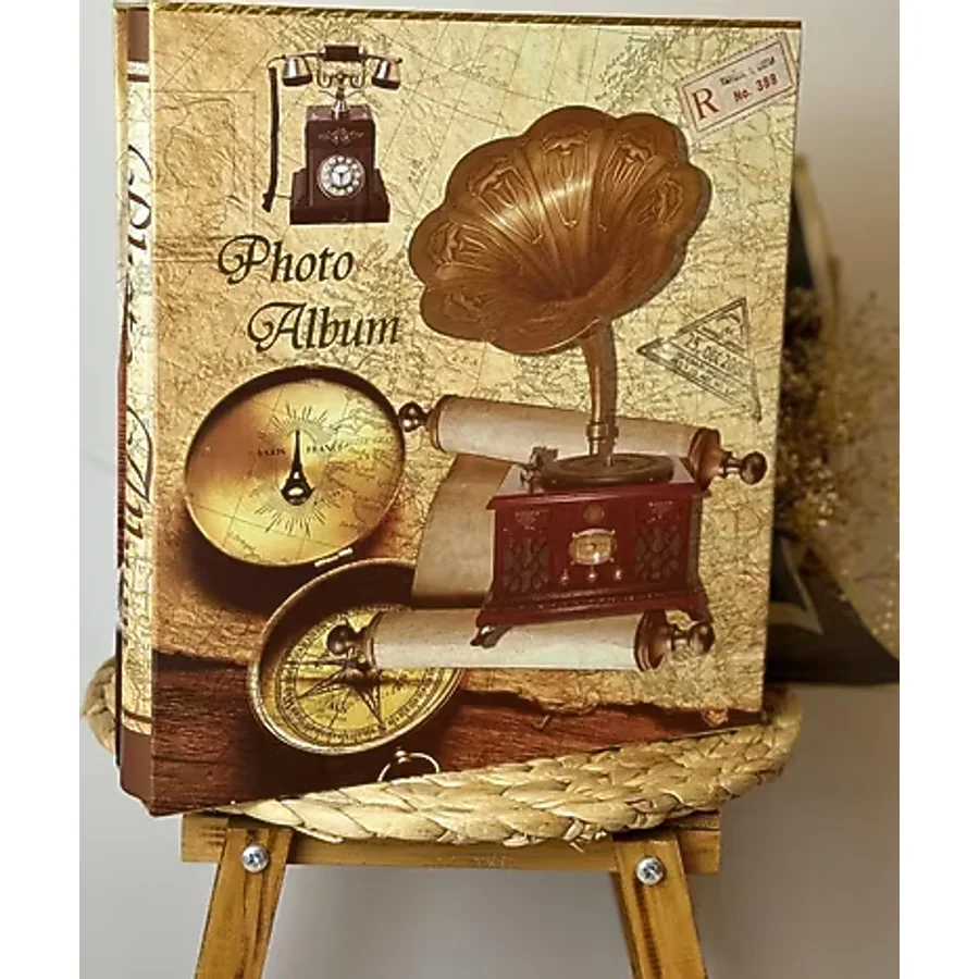 Rabsev Rs21 Fotoğraf Albümü 10x15cm 600 Lük Gramafon Desenli Kutulu