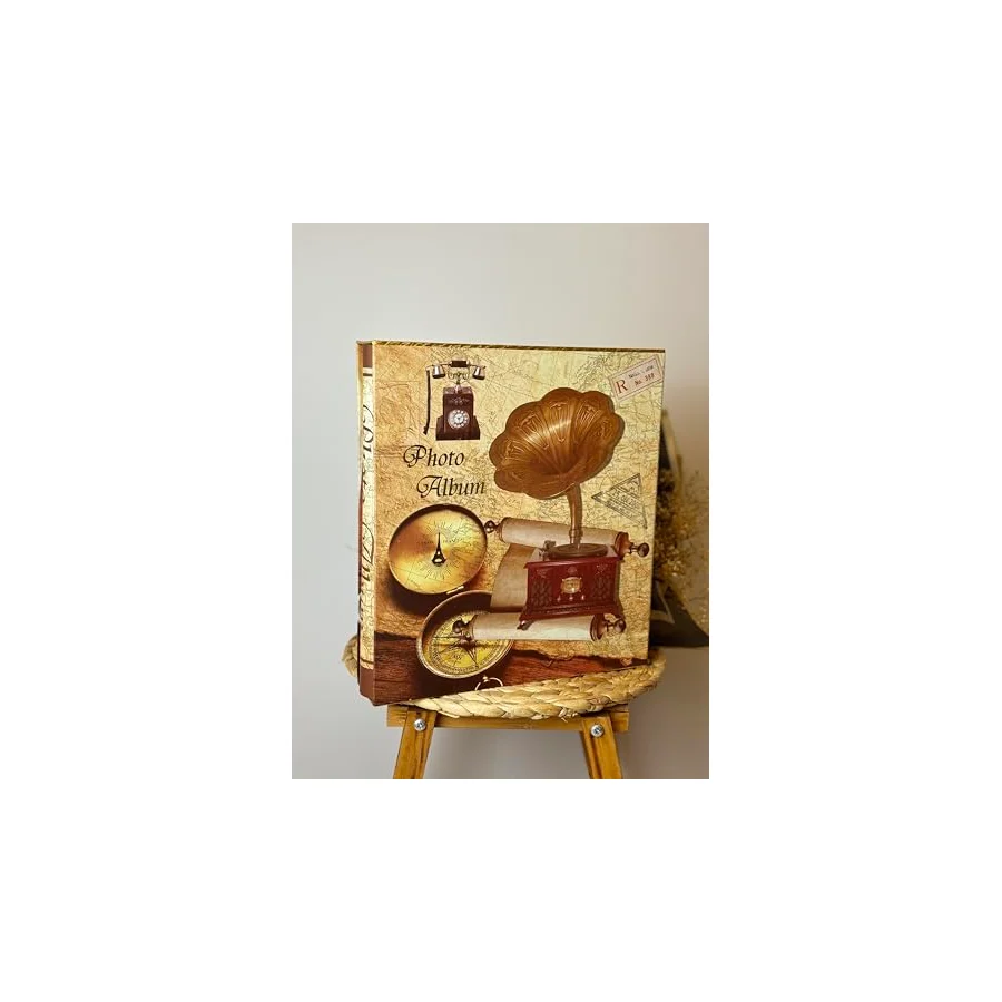 Rabsev Rs21 Fotoğraf Albümü 10x15cm 600 Lük Gramafon Desenli Kutulu Yatay Dikey Modeli