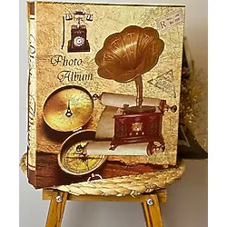 Rabsev Rs21 Fotoğraf Albümü 10x15cm 600 Lük Gramafon Desenli Kutulu Yatay Dikey Modeli