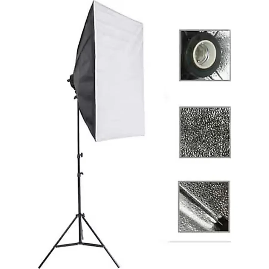 Rabsev Softbox 50x70cm Tek Duylu Sürekli Işık Youtube Video Ve Fotoğraf Çekimi