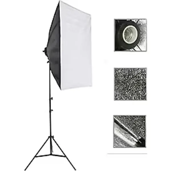 Rabsev Softbox Aydınlatma Seti 50x70 cm 2 Metre Işık Ayağı Fotoğraf Video YouTube Canlı Yayın