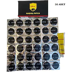 Radial Patch Bisiklet Lastik Tamir Yama Seti Soğuk Yama Yuvarlak Siyah 36'lı Siyah