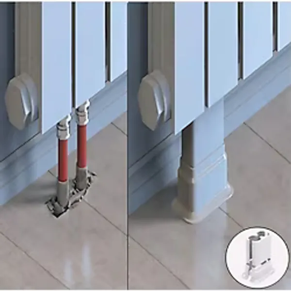 Radyatör Boru Gizleme Ayağı Çiftli Petek Aksesuarı 6 cm - 15,5 cm Arası Ayarlanabilir Beyaz ( 10 Adet )