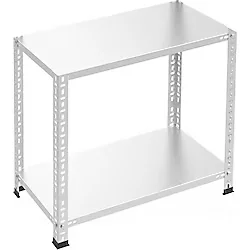 Rafburada 2 Katlı Galvaniz Çelik Raf - Depo, Arşiv, Kiler, Dosya, Market Rafı - 43x93 cm-50 cm-1.50 mm