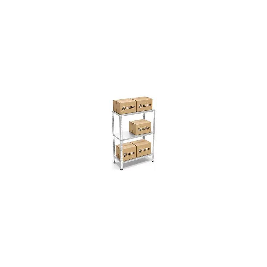 Raffar Galvaniz 3 Katlı Arşiv Raf Sistemi - Çelik Raf - Metal Raf - Gri - 43x60xH150CM