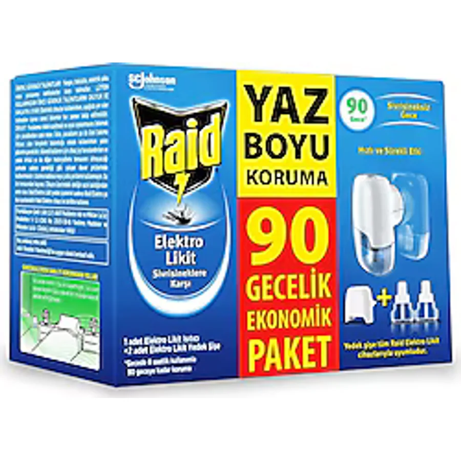 Raid Elektro Likit Cihaz + 2 Yedek 90 Gece