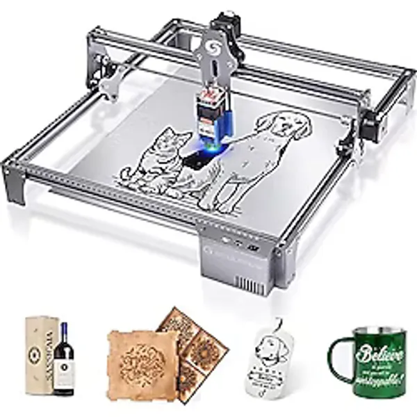 Rakipsiz Pazar Yeri Sculpfun S6 Pro Lazer Gravür, Tam Metal Lazer Oyma Makinesi ile 5.5 W Yüksek Hassasiyetli Sıkıştırılmış Nokta Sabit Odak Lazer Kesici İçin Ahşap, Deri