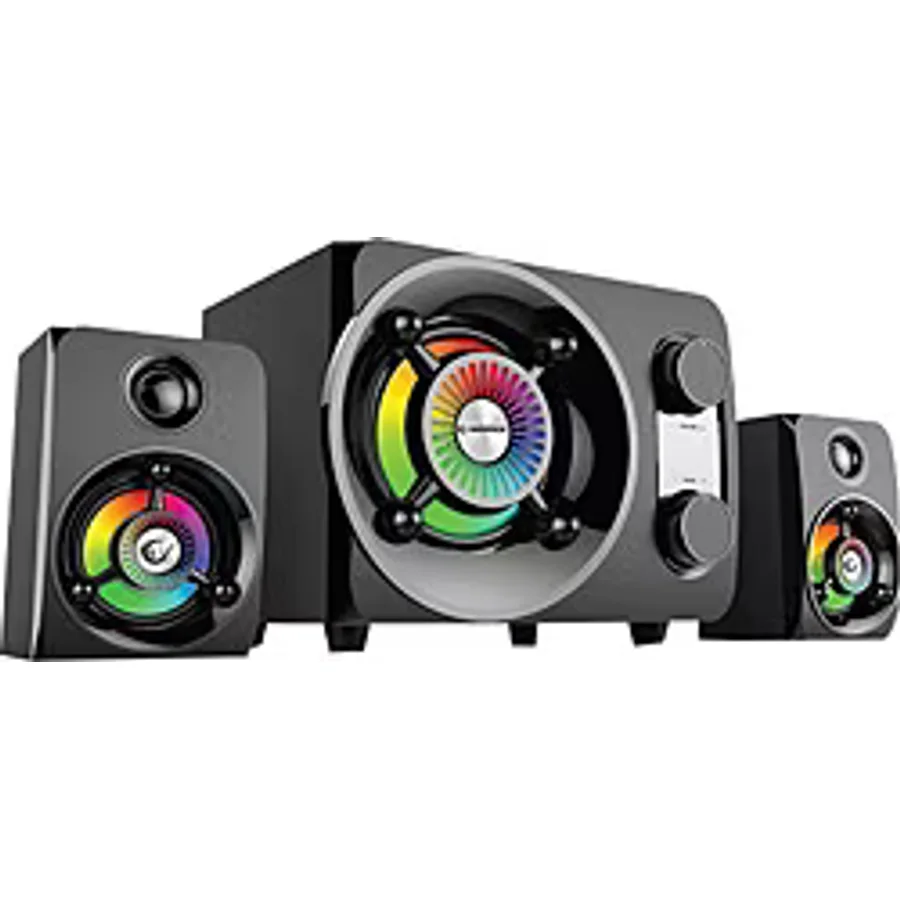 Rampage RMS-G8 2+1 25 W Bluetooth USB SD FM Radyolu Rainbow LED Işıklı Gaming Ses Sistemi