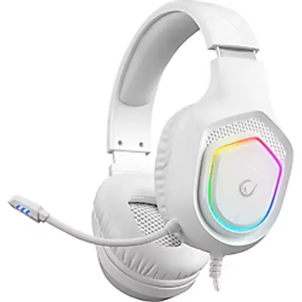 Rampage Vector RM-K90 Beyaz RGB USB Kablolu Kulak Üstü Oyuncu Kulaklığı