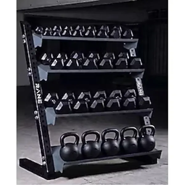 Rane Dambıl Kettlebell Standı Siyah Gri 4 Raflı Kompakt Tasarım ile Ev ve Ofis İçin İdeal