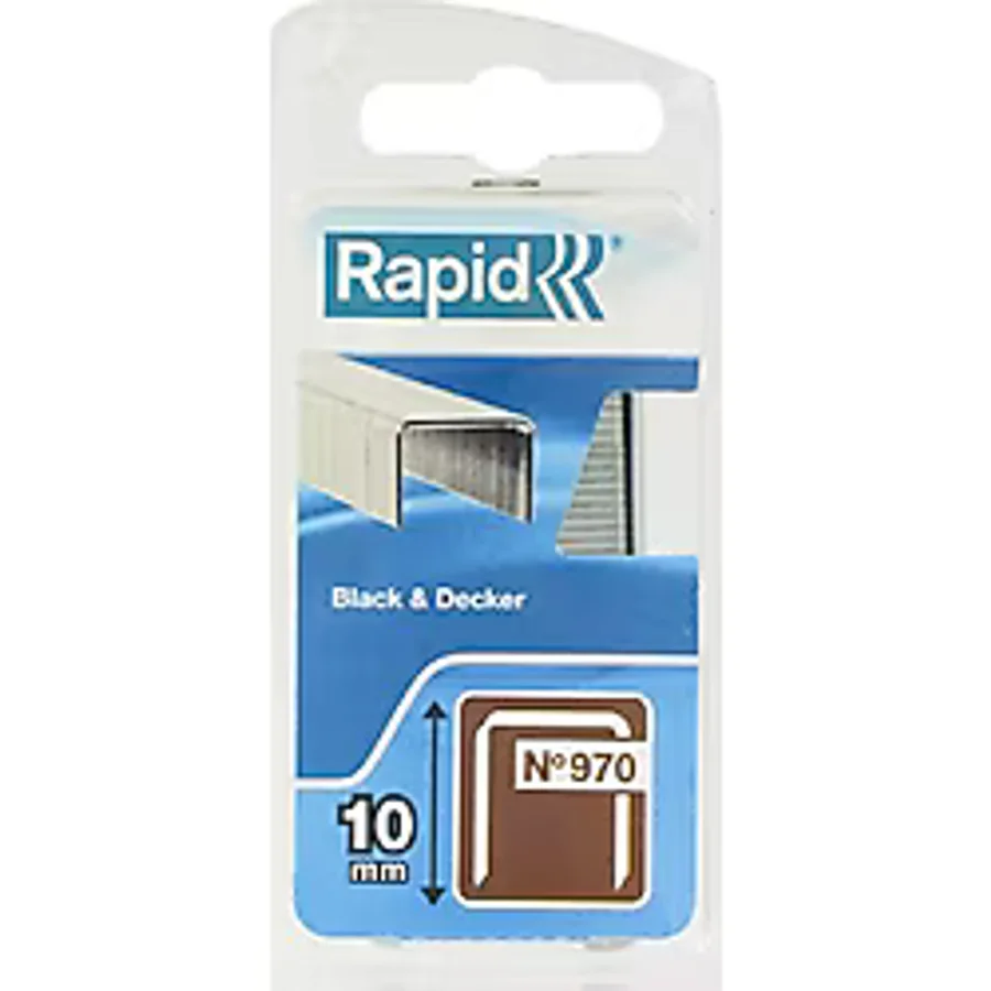 Rapid Zımba teli Tip 970, 10 mm zımba, 896 adet, Black & Decker el ve elektrikli zımba makineleri için düz tel kıskaçlar