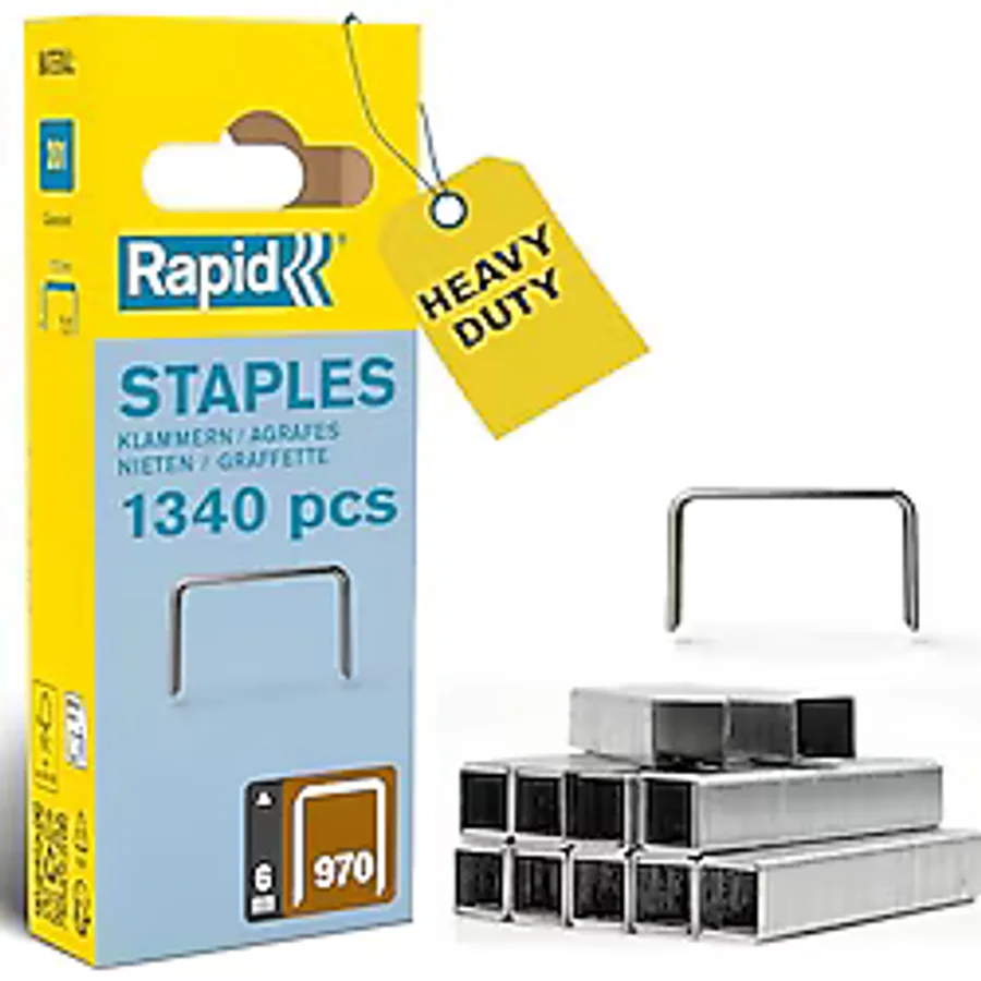 Rapid Zımba teli Tip 970, 6 mm zımba, 1.344 adet, Black & Decker el ve elektrikli zımba makineleri için düz tel kıskaçlar