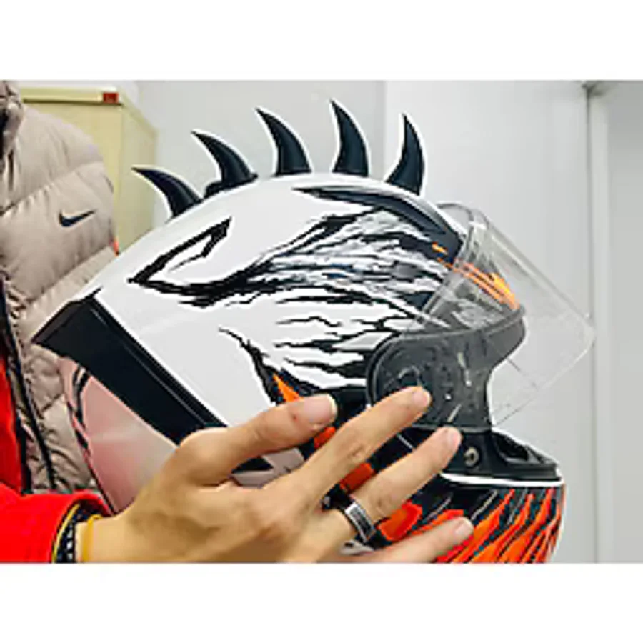 Rapithwin Kask Üstü Diken Seti (2 Adet) Motosiklet Kaskı Ejderha Sırtı Modifiye Aksesuarı