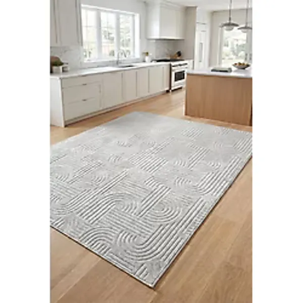 Raschel Carpet Bohem Mutfak Halısı Yıkanabilir Leke Tutmaz Modern Sisal Açık Gri Özel Seri Kaymaz Taban Halı Yolluk