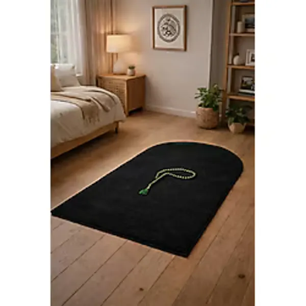 Raschel Carpet Dekoratif Yumuşak Yıkanabilir Diz Ağrıtmaz Kaymaz Taban Seccade Peluş Halı Namaz Halısı