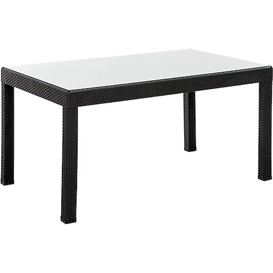 Rattan 90x150 Camlı Antrasit Masa - Bahçe&Balkon&Teras