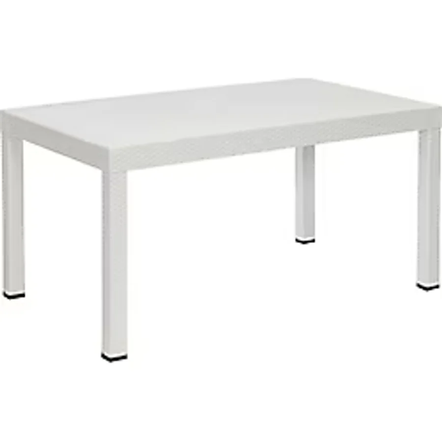 Rattan 90x150 Camsız Beyaz Masa - Bahçe&Balkon&Teras