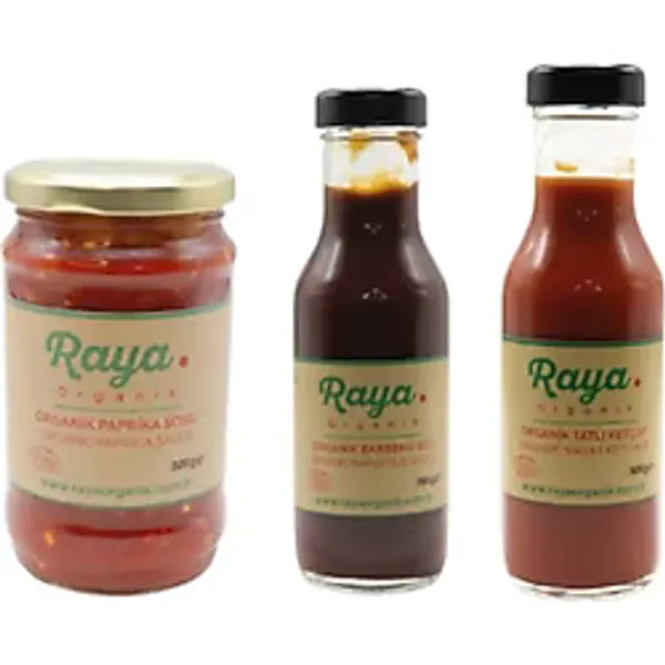 Raya Organik Organik Barbekü Sos 290 G Paprika Sos 320 G Tatlı Ketçap 300 G 3'lü Set - 590 gr