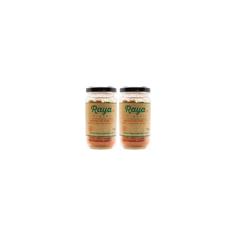 Raya Organik Organik Toz Biber Tatlı 2'li Set (2 x 70 gr - Toplam 140 Gr)