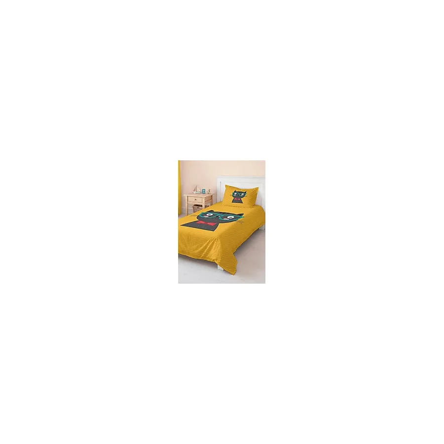 Realhomes Eğlenceli Kedi Desenli Tek Kişilik Çocuk Ve Genç Odası Pike Takımı Yatak Örtüsü