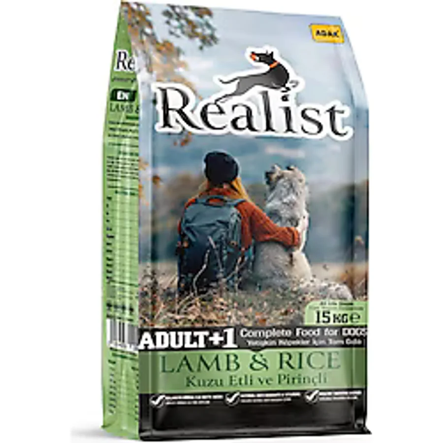 Realist Kuzu Etli ve Pirinçli 15 kg Köpek Maması