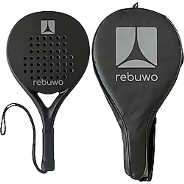 Rebuwo 12K Padel Raketi Round Kesim Gri