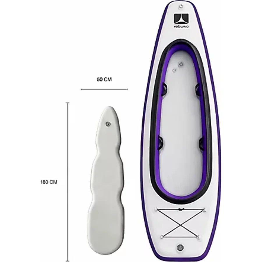 Rebuwo Kano ve Paddle Board Seti İkisi Bir Arada SUP BOARD Şişme Kayak (MOR)