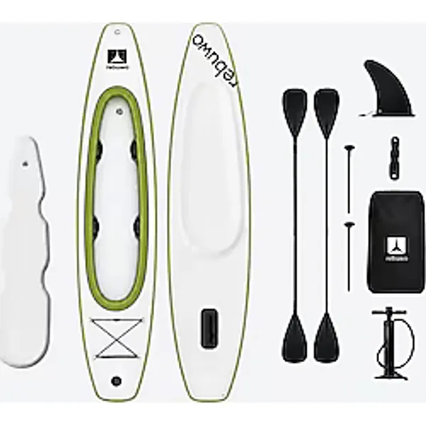 Rebuwo Kano ve Paddle Board Seti Ikisi Bir Arada Sup Board Şişme Kayak (Yeşil)