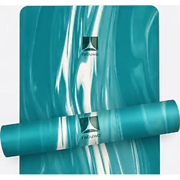 Rebuwo Kaydırmaz Doğal Kauçuk Yoga Matı Pilates Mat Mavi Desenli