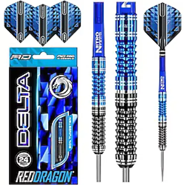Red Dragon Delta 1 - % 90 tungsten Steel Dart with Flights, OkUcu & Wallet & Red Dragon Checkout Card