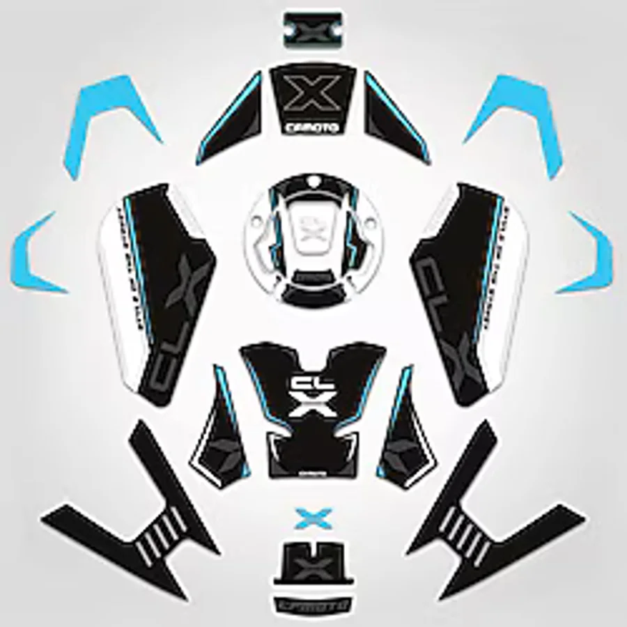 Redline Grafik Cf moto 250 CL X Siyah Mavi Full Sticker Pad Koruyucu set clx