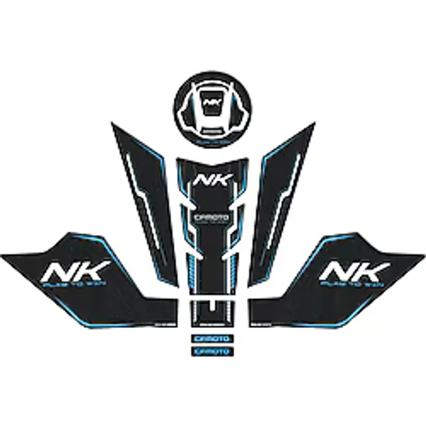 Redline Grafik Cf Moto NK 250 2023 Uyumlu Tank Pad Seti Mavi Siyah Redlinegrafik