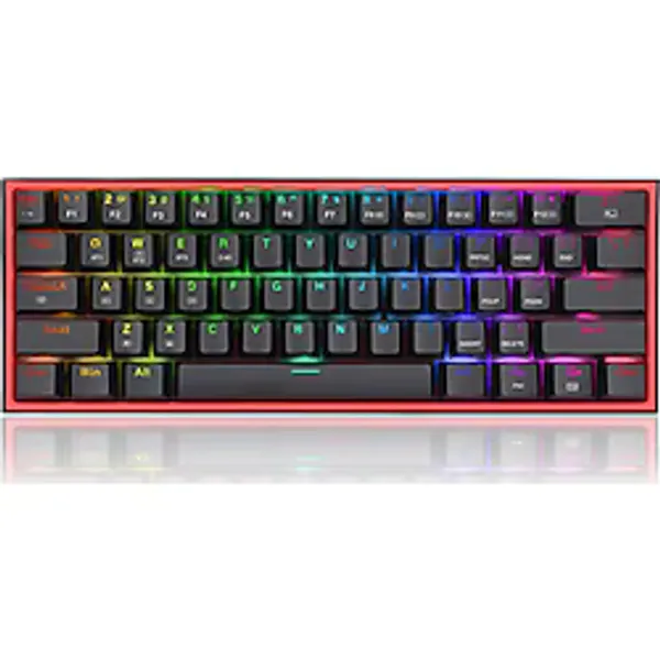 Redragon K616 Fizz Pro% 60 3 Modlu Kablolu, 2.4ghz Kablosuz, Bluetooth Mekanik Oyun Klavyesi, 61 Tuşlu Kompakt W/siyah Renkli Tuş Kapakları, Doğrusal Kırmızı Anahtar, Pro Sürücü/yazılım Destekli