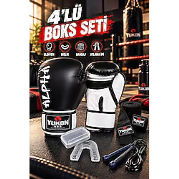 REDZEUS Alpha Boks Eldiveni Boxing Gloves Boks Bandajı Boks Dişliği Atlama Ipi Kick Boks Eldiven Seti