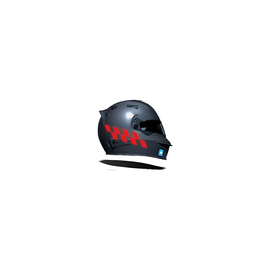 Reflektif Kırmızı Damalı Kask Motosiklet Sticker Takımı Çınar Extreme
