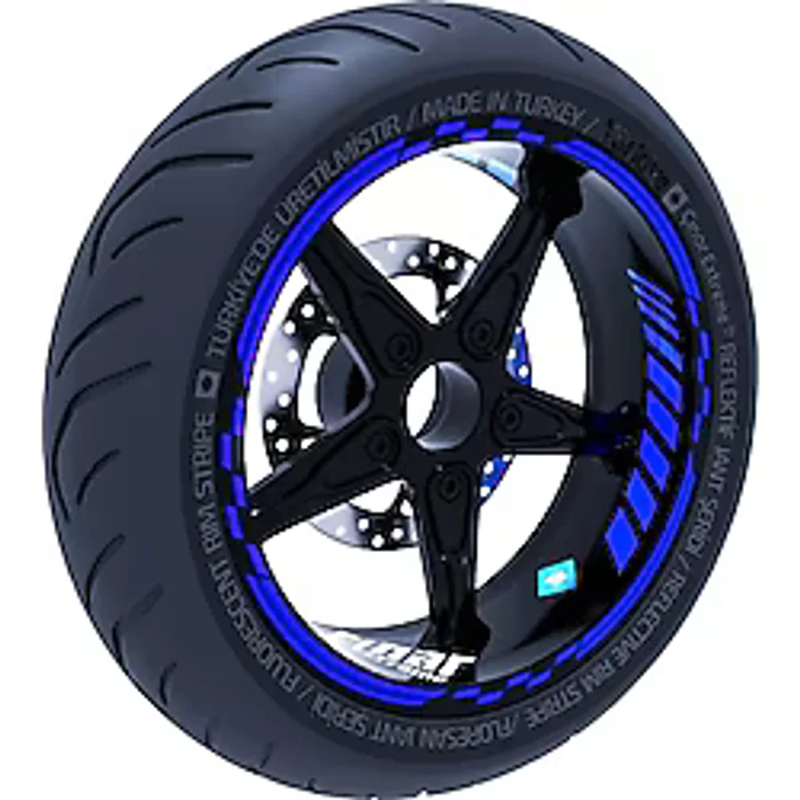 Reflektif Mavi Moto GP İç Dış Jant Şeridi Takım Sticker Çınar Extreme
