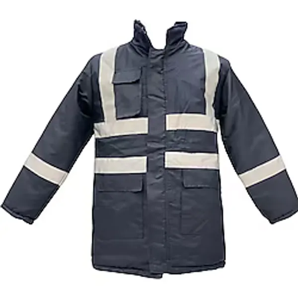 Reflektörlü Oxford Parka Lacivert Iş Montu - 0-Lacivert - XL