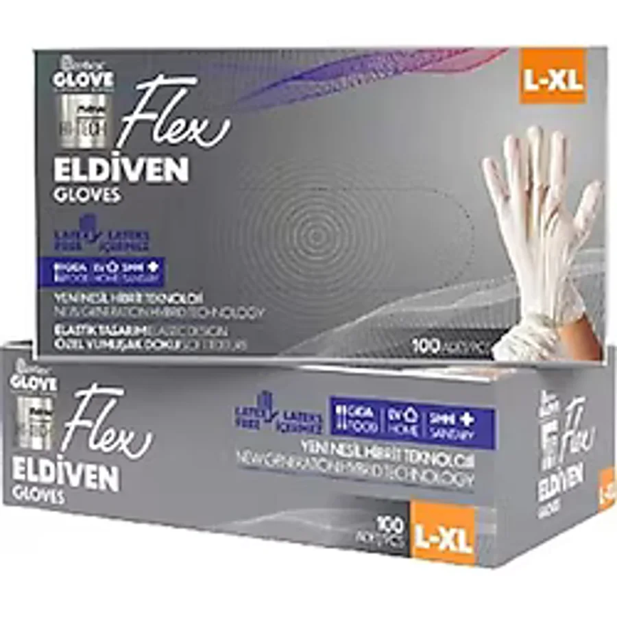 Reflex Glove Flex Pudrasız Hibrit Teknoloji 100'lü Polietilen Eldiven