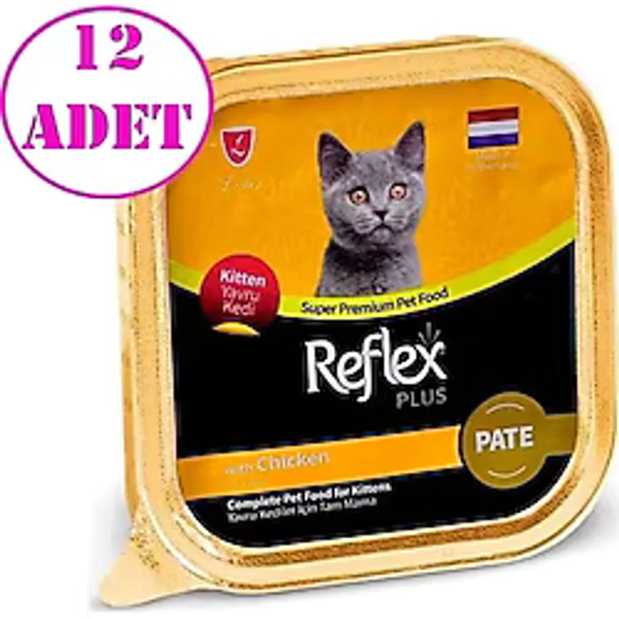 Reflex Plus Pate Tavuklu 85 gr 12'li Yavru Konserve Kedi Maması