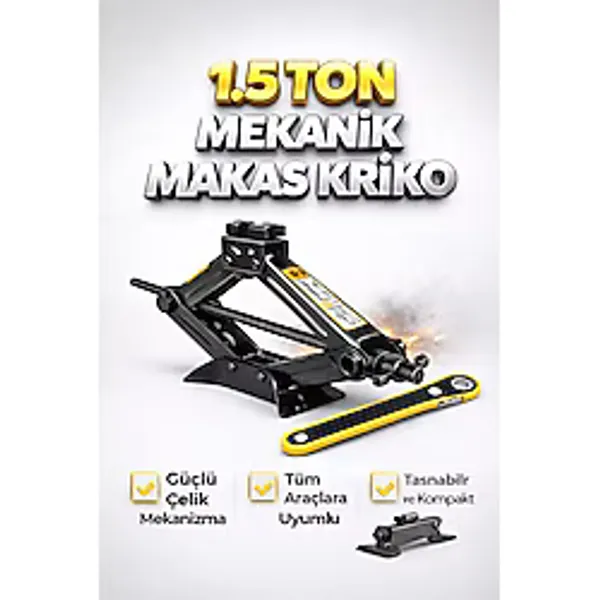 Reidan Oto Krikosu 1.5 Ton Makas Cırcırlı Araç Kriko cırcır (TÜM ARABALAR İÇİN UYGUNDUR)