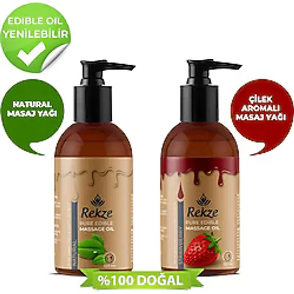 Rekze Vucut Masaj Yagı Çilek Ve Natural Aromalı Rahatlatıcı Masaj Yağı 120 Ml
