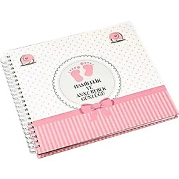 Relavant Hamilelik Ve Anne & Bebek Günlüğü & Hamile Anı Defteri & Bebek Anı Defteri Mavi Anı Ajandası (Pembe)