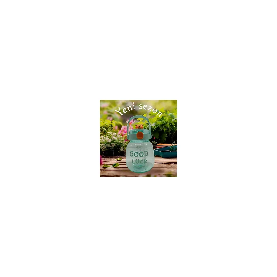 Relaxion, Maskotlu, Hediyeli, Boyun Askılıklı, İthal Lüx Yeşil Matara/Suluk 1100 Ml (450)