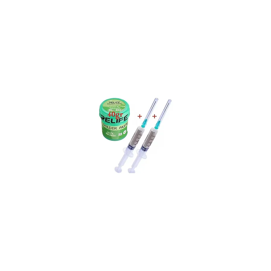 RELIFE RL-402 Krem Lehim Solder Paste 183° 40Gr Flux Lehim Toplama 2Li Set03