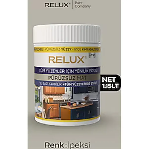 Relux Paint Çok Amaçlı Saf Akrilik Dönüşüm Boyası - Ahşap, Fayans, Metal, Cam, Plastik, Su Bazlı 1.15LT